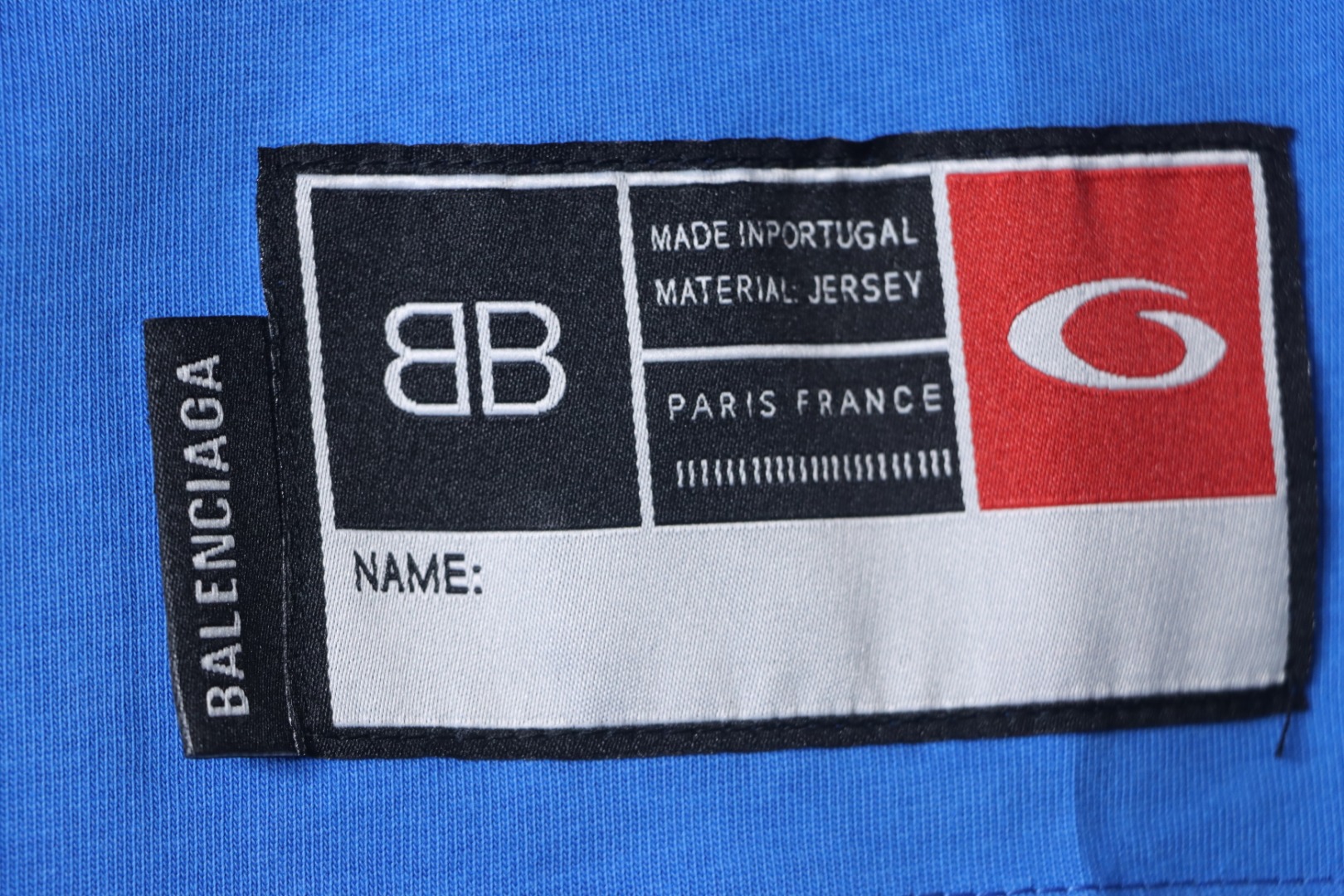 Balenciaga New Embroidered Size 01 Basketball T-shirt Blue