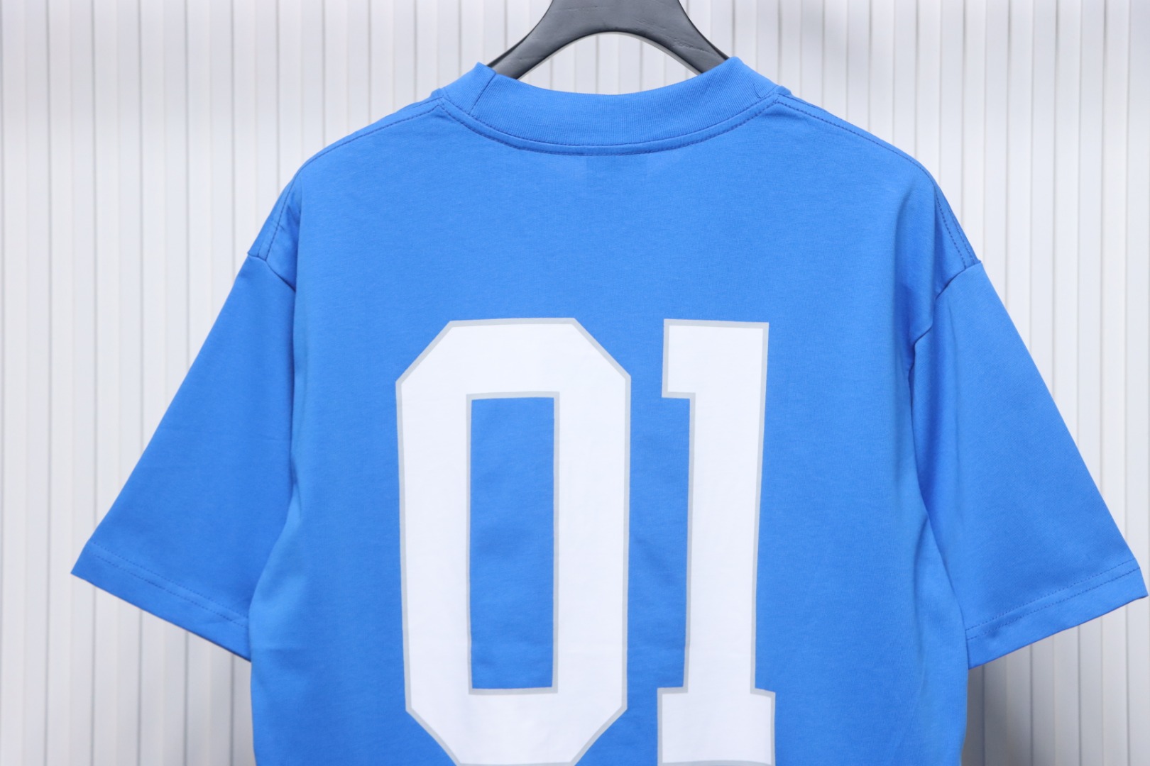 Balenciaga New Embroidered Size 01 Basketball T-shirt Blue