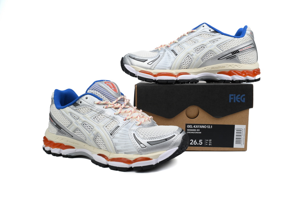 Asics Ronnie Fieg x Gel Kayano 12.1 'Cream Blue Orange' 1203A555-101