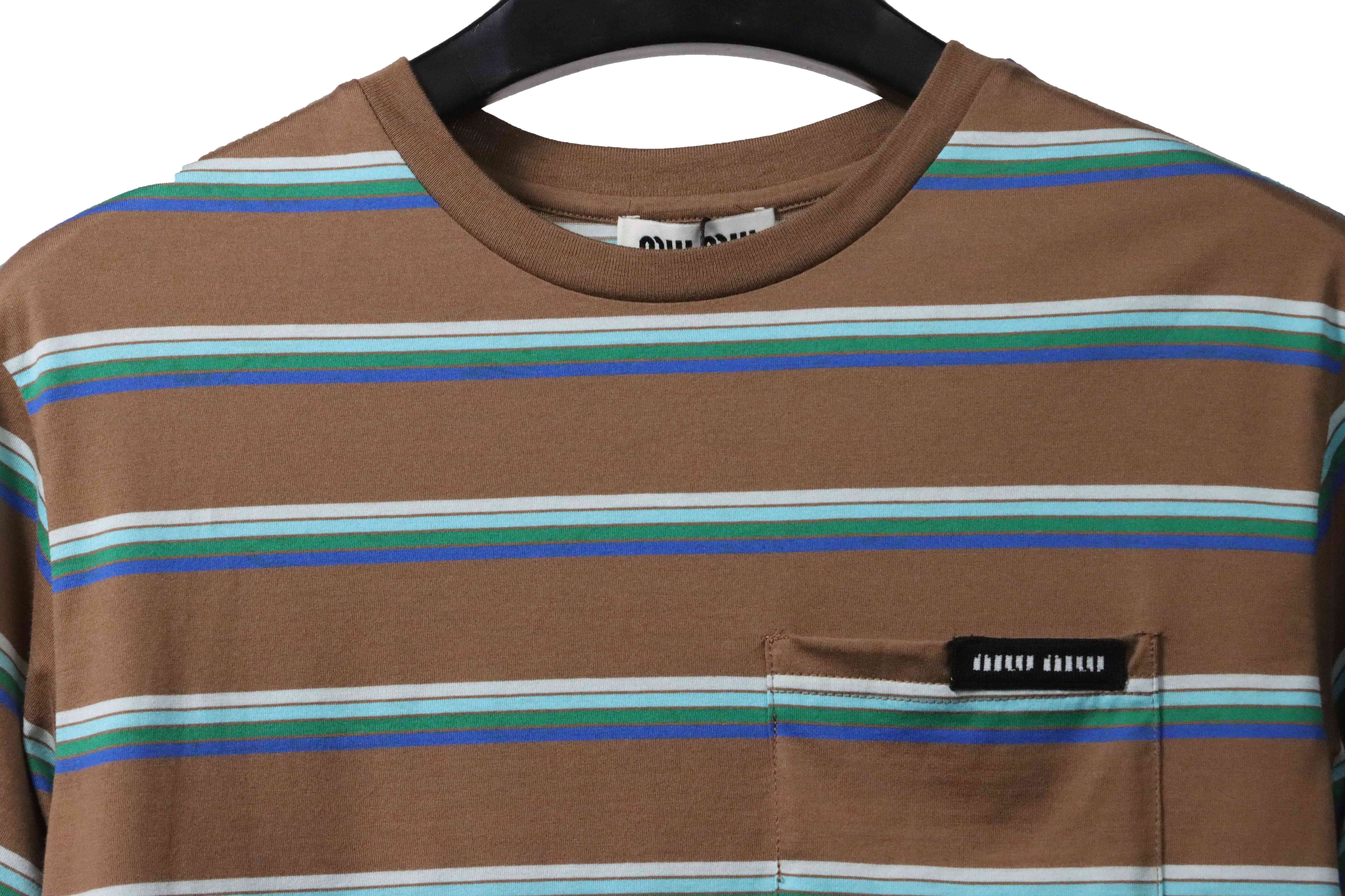 Miumiu Leather Label Pocket Knitted Short Sleeves