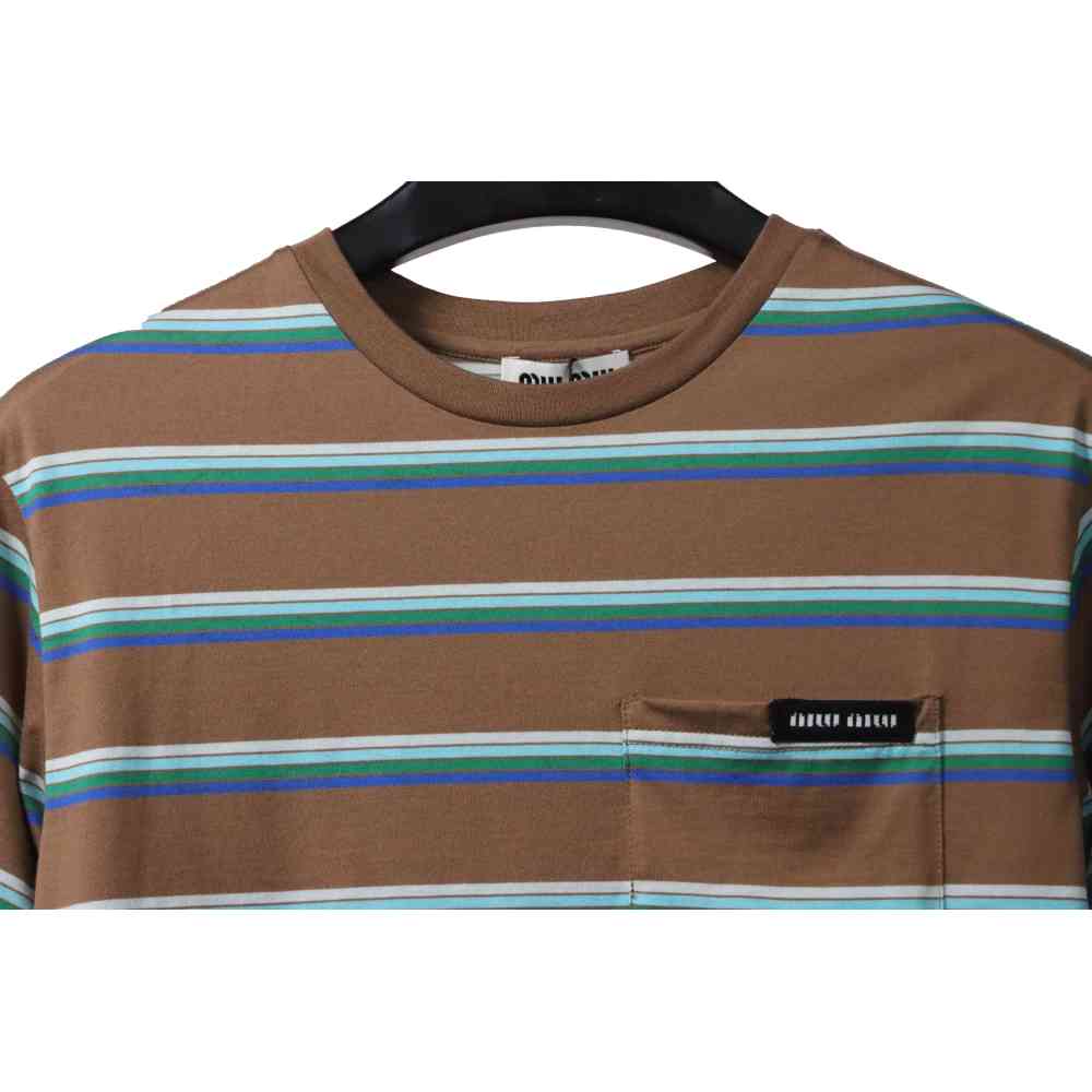 Miumiu Leather Label Pocket Knitted Short Sleeves