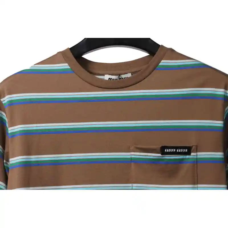 Miumiu Leather Label Pocket Knitted Short Sleeves