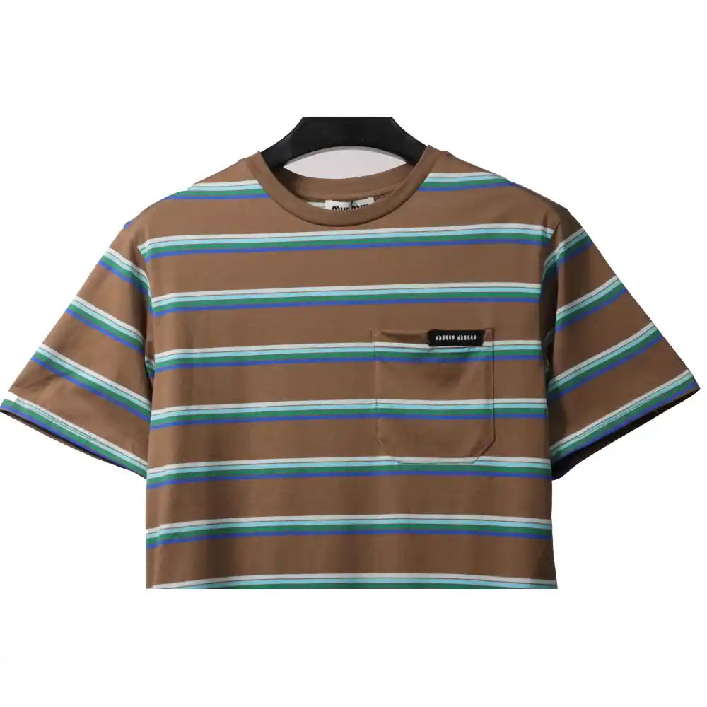 Miumiu Leather Label Pocket Knitted Short Sleeves