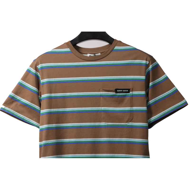 Miumiu Leather Label Pocket Knitted Short Sleeves