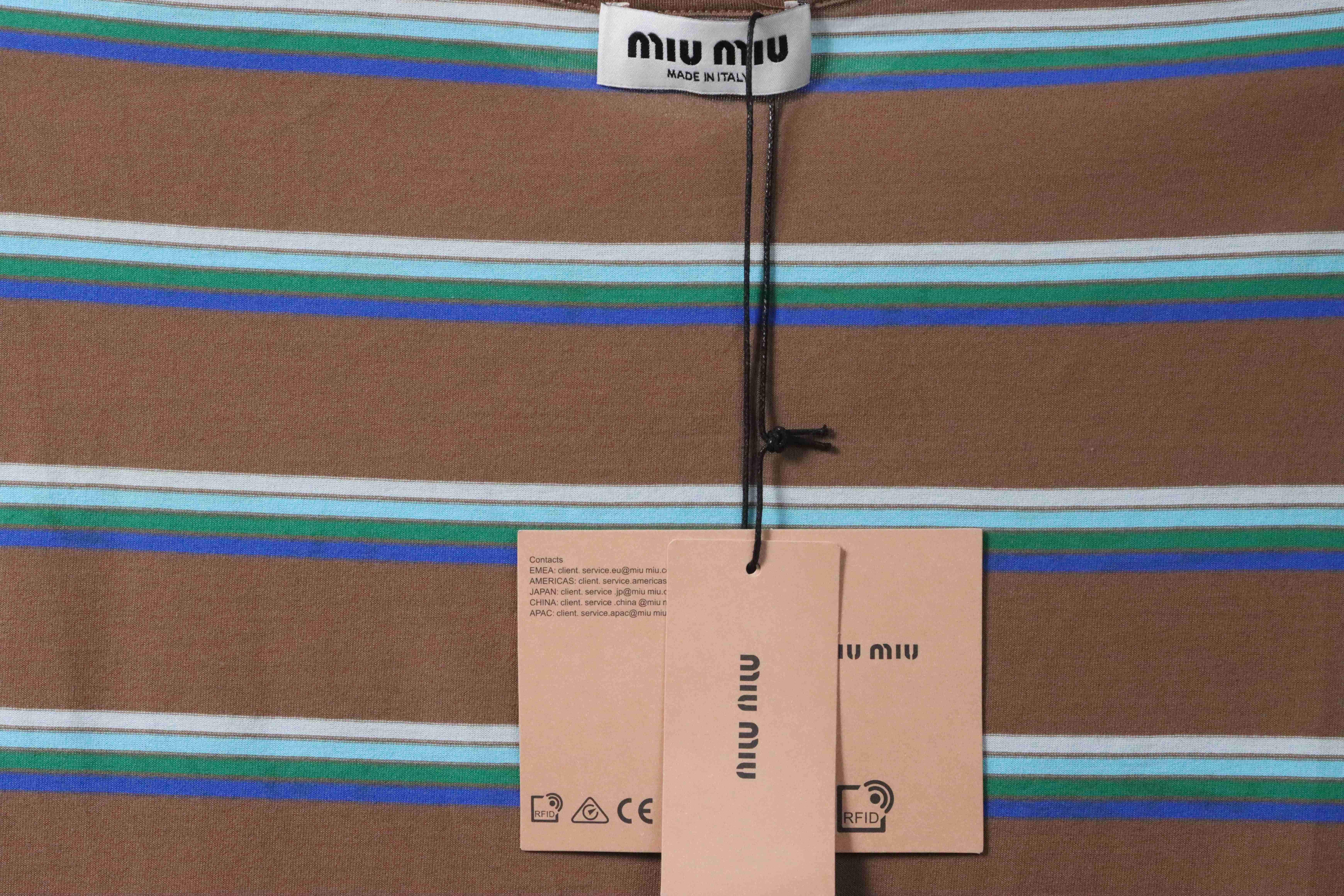 Miumiu Leather Label Pocket Knitted Short Sleeves