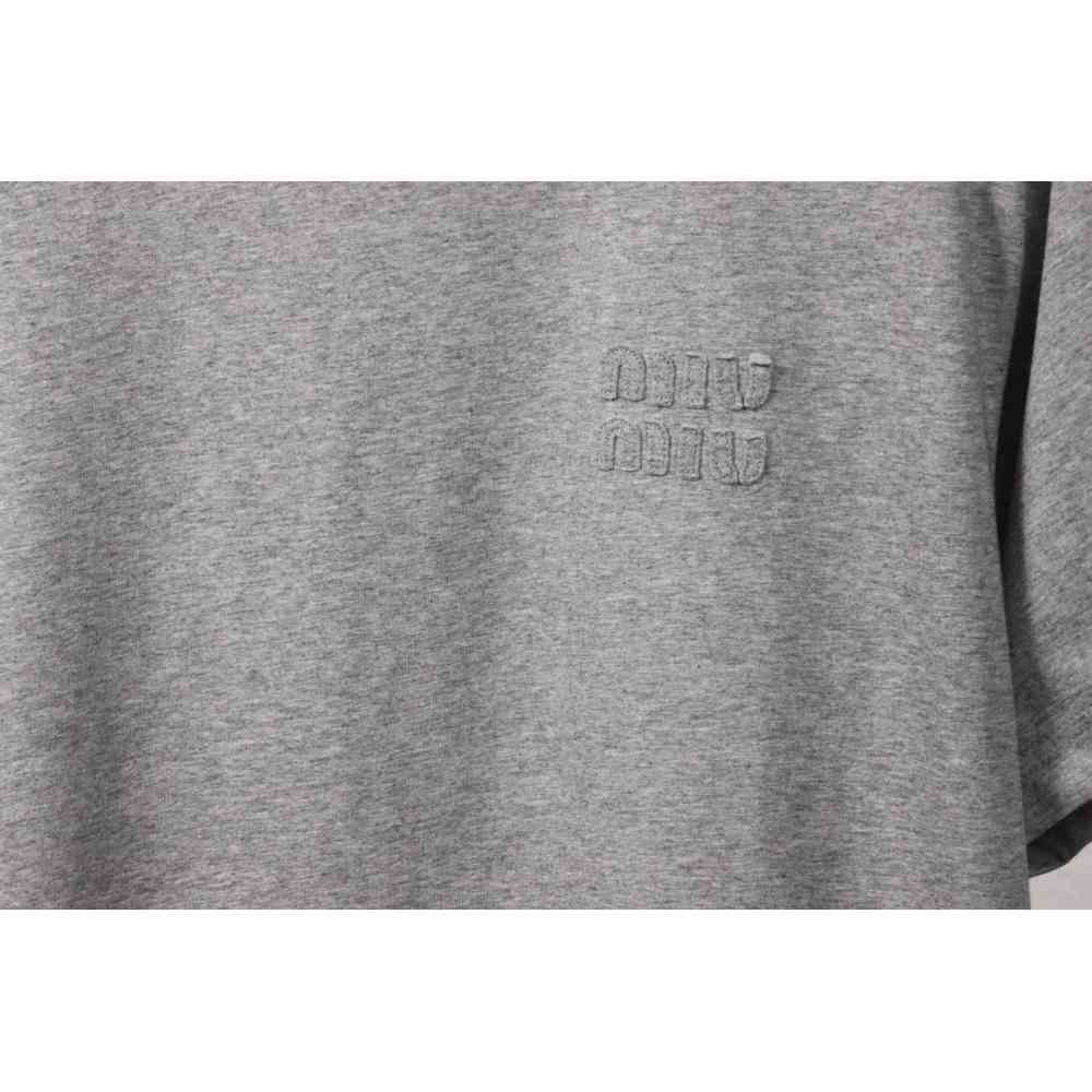 Miumiu Towel LOGO Embroidered T-shirt WM230698290
