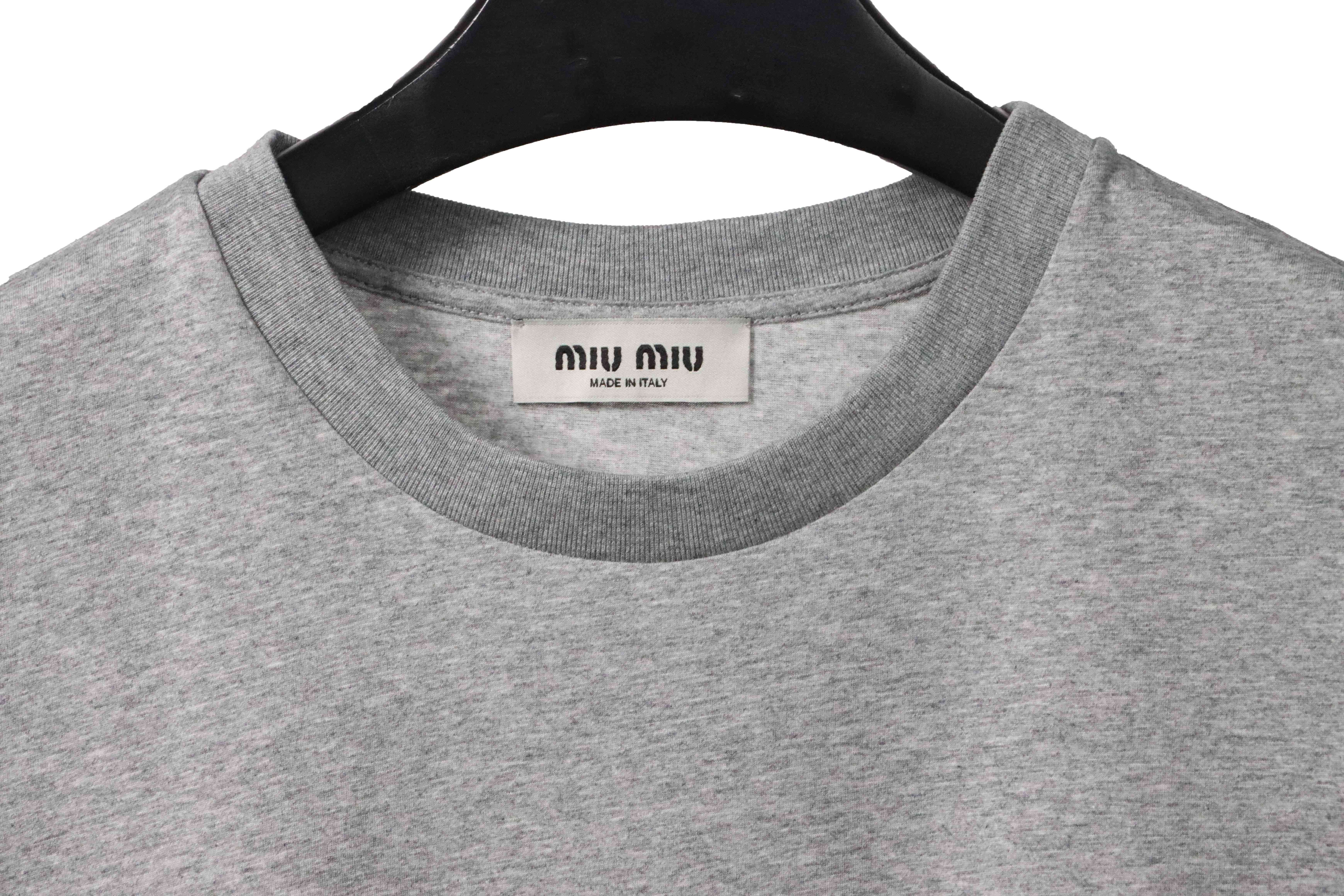 Miumiu Towel LOGO Embroidered T-shirt WM230698290