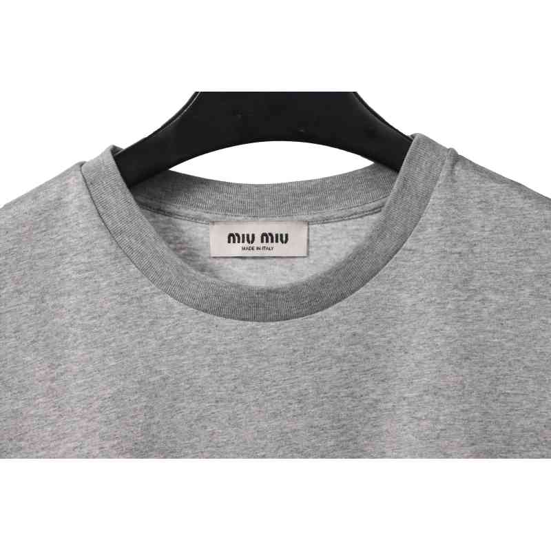 Miumiu Towel LOGO Embroidered T-shirt WM230698290