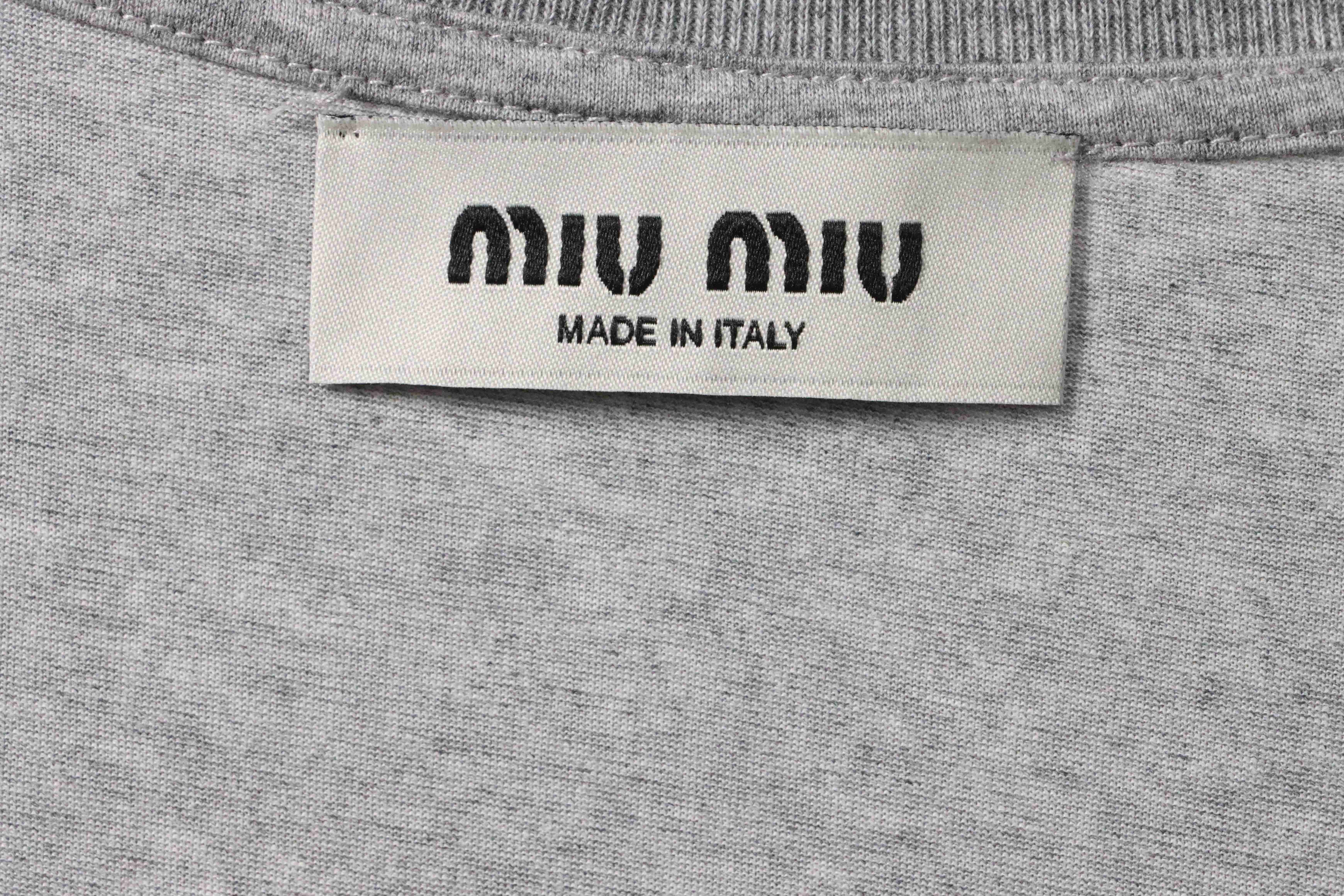 Miumiu Towel LOGO Embroidered T-shirt WM230698290