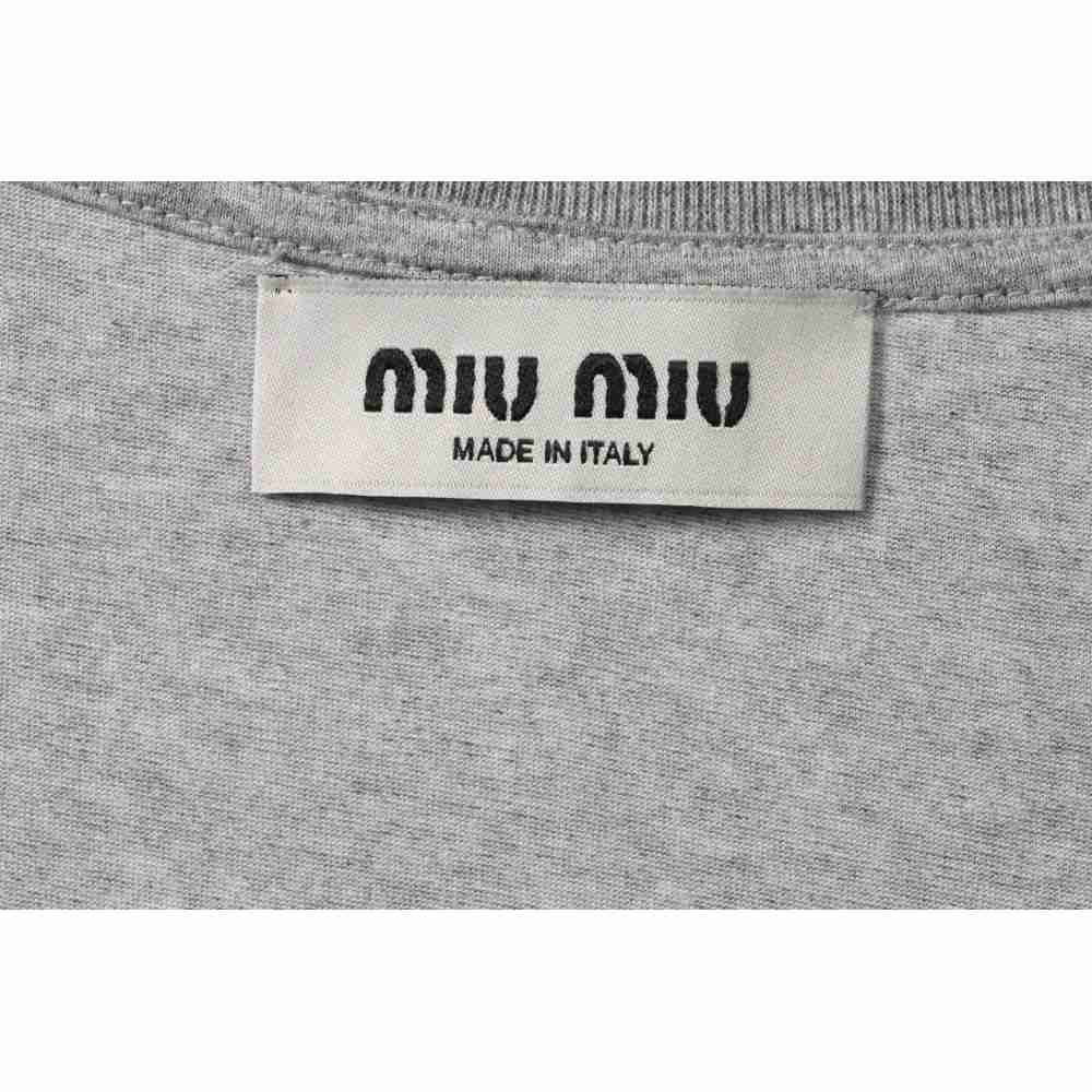 Miumiu Towel LOGO Embroidered T-shirt WM230698290