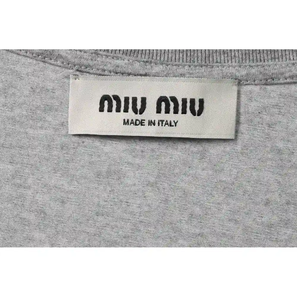 Miumiu Towel LOGO Embroidered T-shirt WM230698290