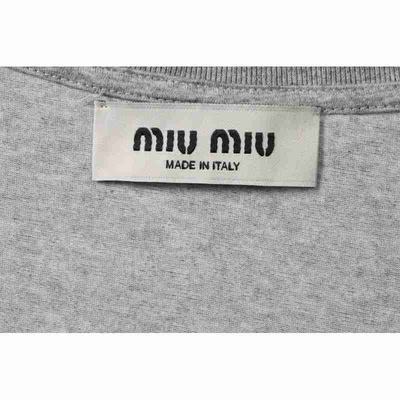 Miumiu Towel LOGO Embroidered T-shirt WM230698290