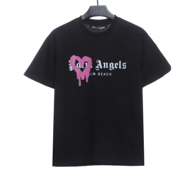 Palm Angels Heart Spray Painted T-shirt 01