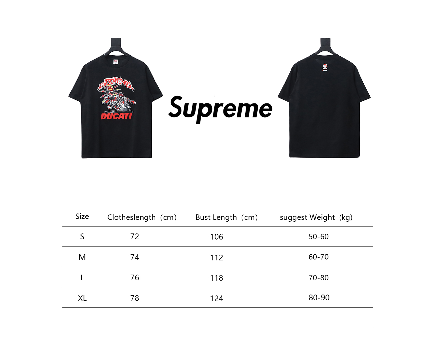SUPREME X DUCATI Motorcycle People Printed T-shirt WSY2002024009