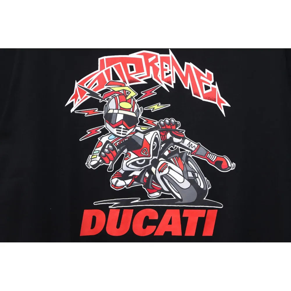 SUPREME X DUCATI Motorcycle People Printed T-shirt WSY2002024009