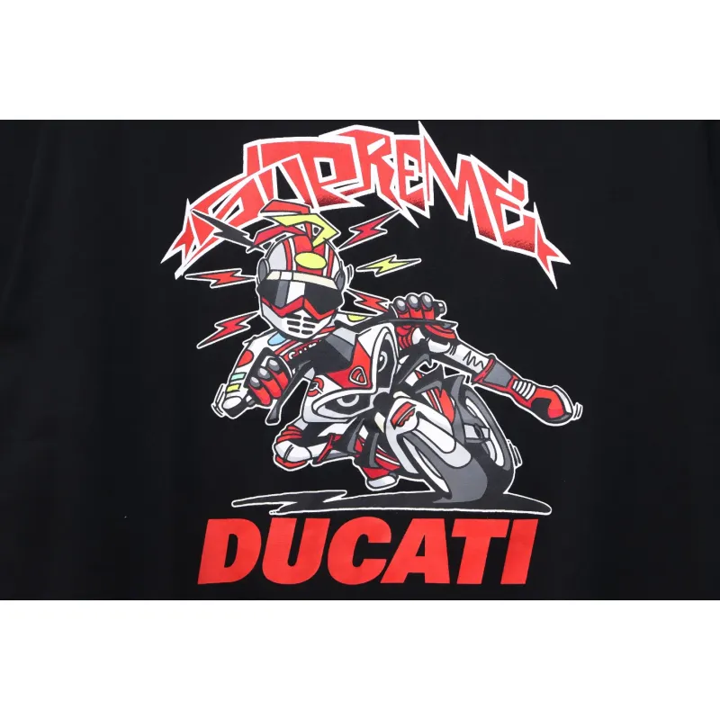 SUPREME X DUCATI Motorcycle People Printed T-shirt WSY2002024009