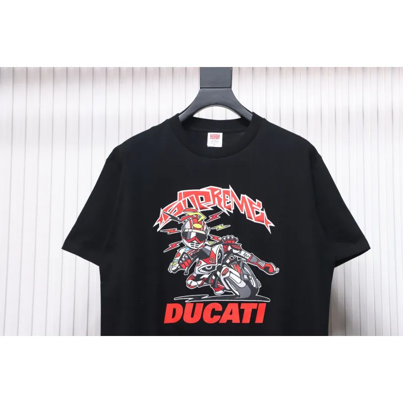 SUPREME X DUCATI Motorcycle People Printed T-shirt WSY2002024009