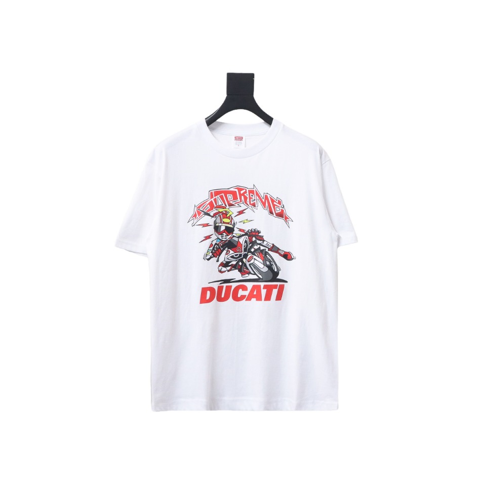 SUPREME X DUCATI Motorcycle People Printed T-shirt WSY2002024009