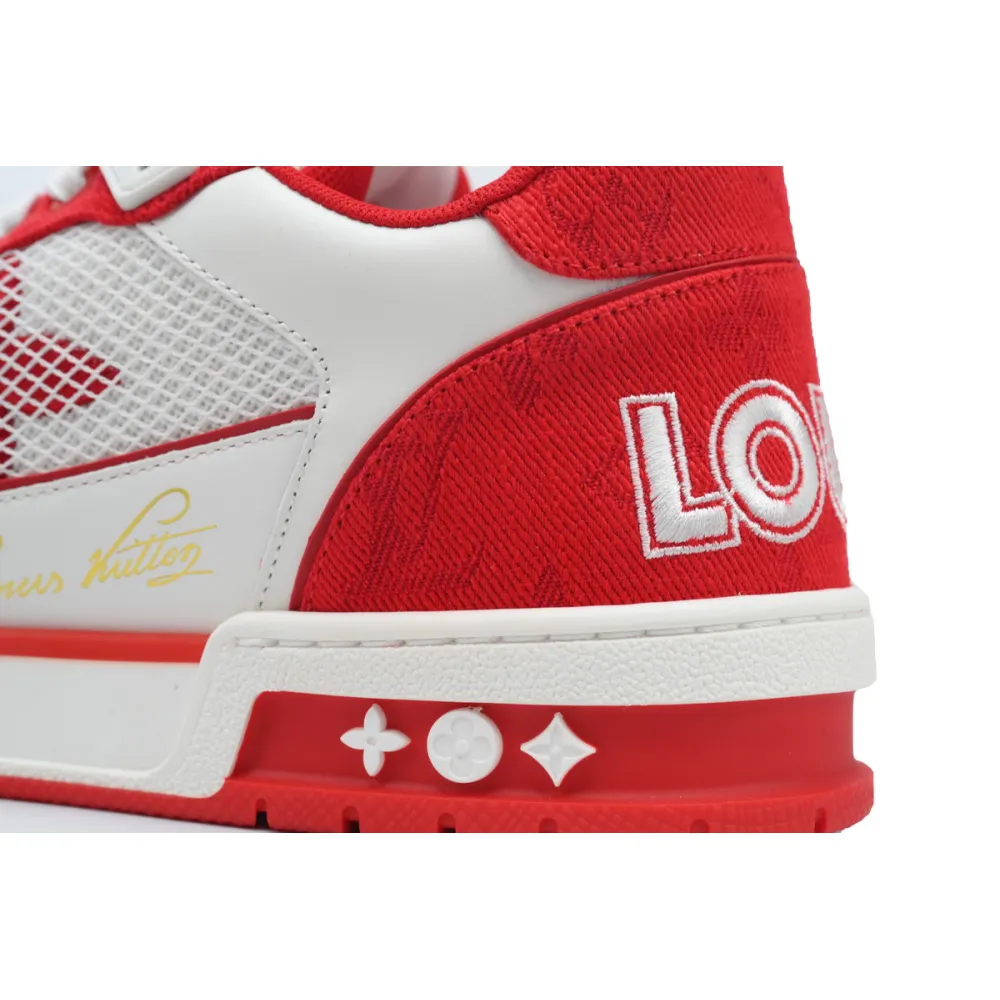 Louis Vuitton Lv Trainer Sneaker Rose Red