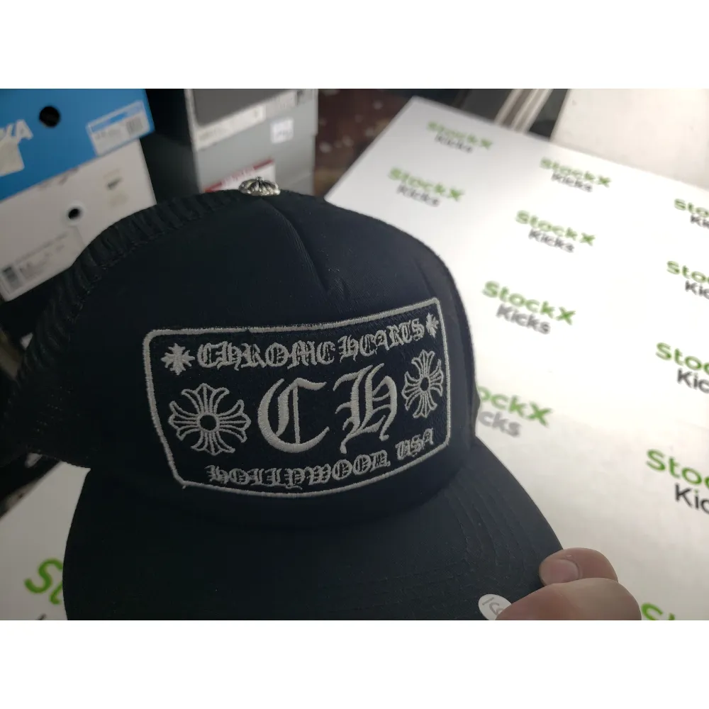 [Add One] Chrome Hearts CH Hollywood Trucker Hat Black/Black CK0723