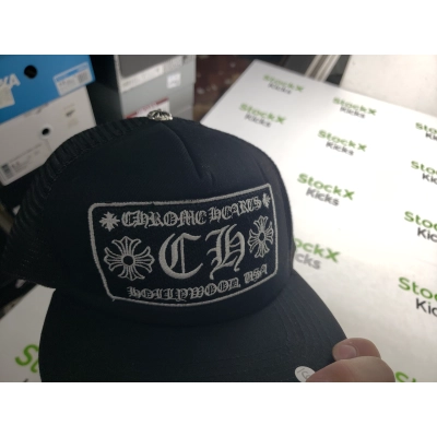 [Add One] Chrome Hearts CH Hollywood Trucker Hat Black/Black CK0723 02