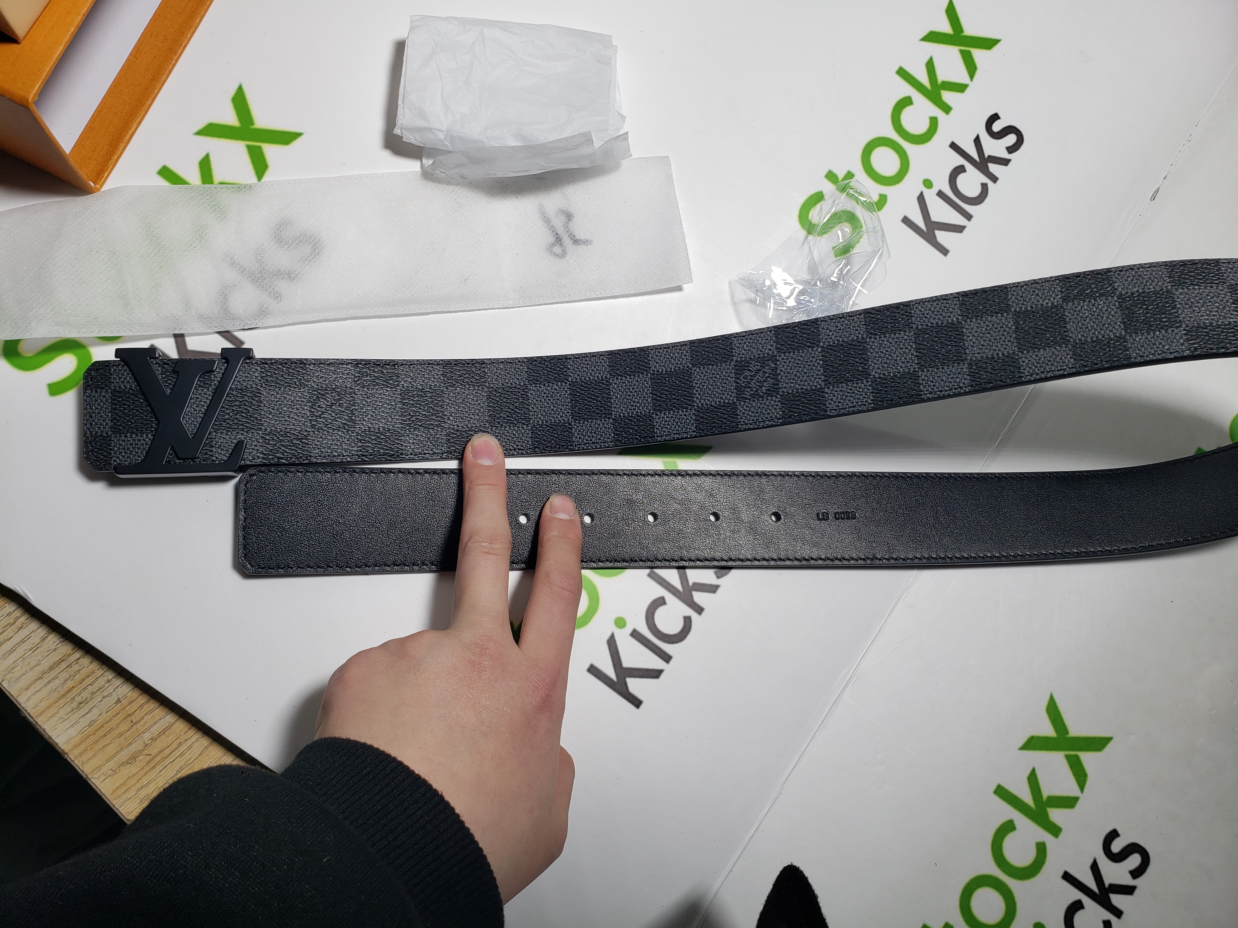 [Add One] Louis Vuitton Belt Initiales Damier Graphite Black/Grey CK0725