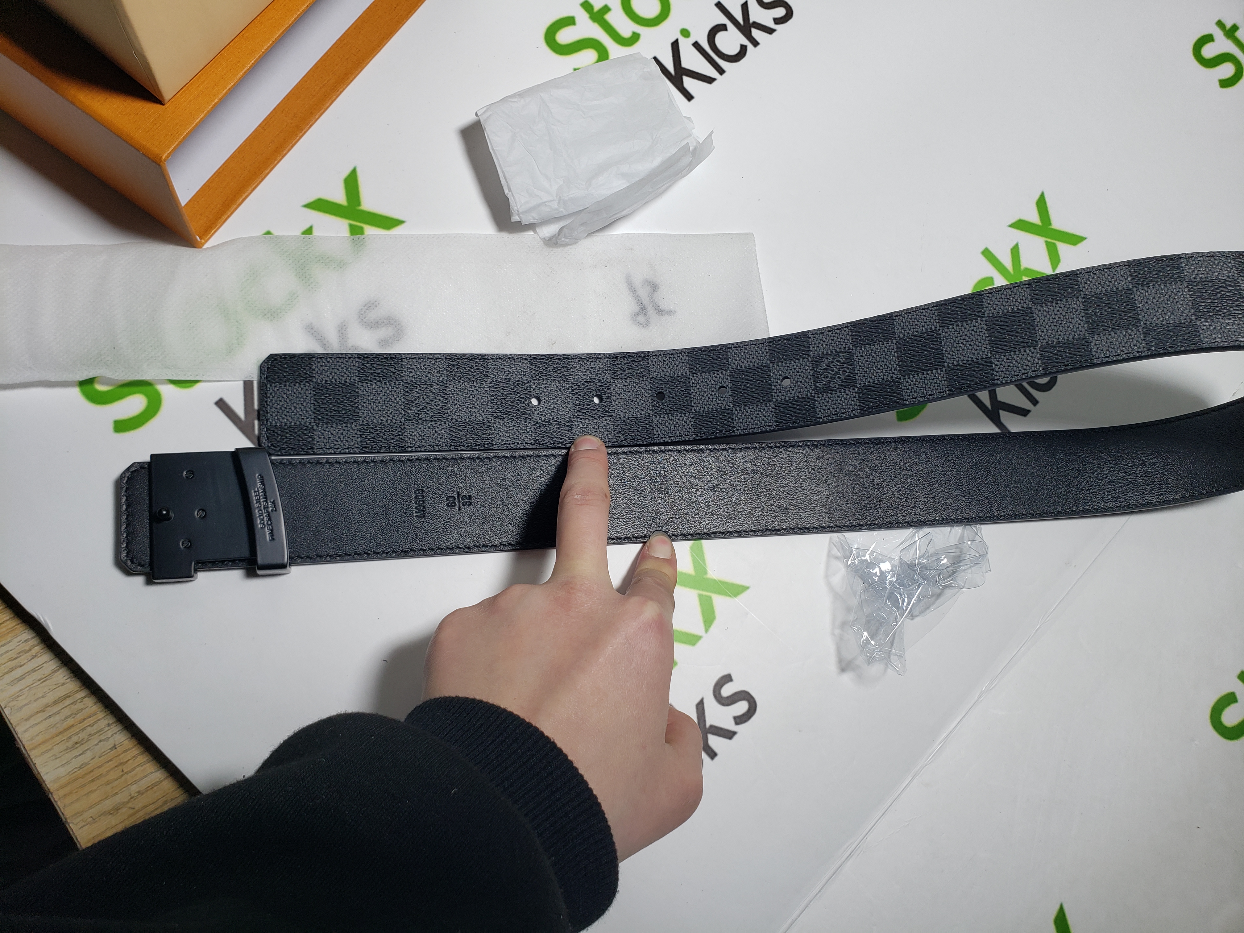 [Add One] Louis Vuitton Belt Initiales Damier Graphite Black/Grey CK0725