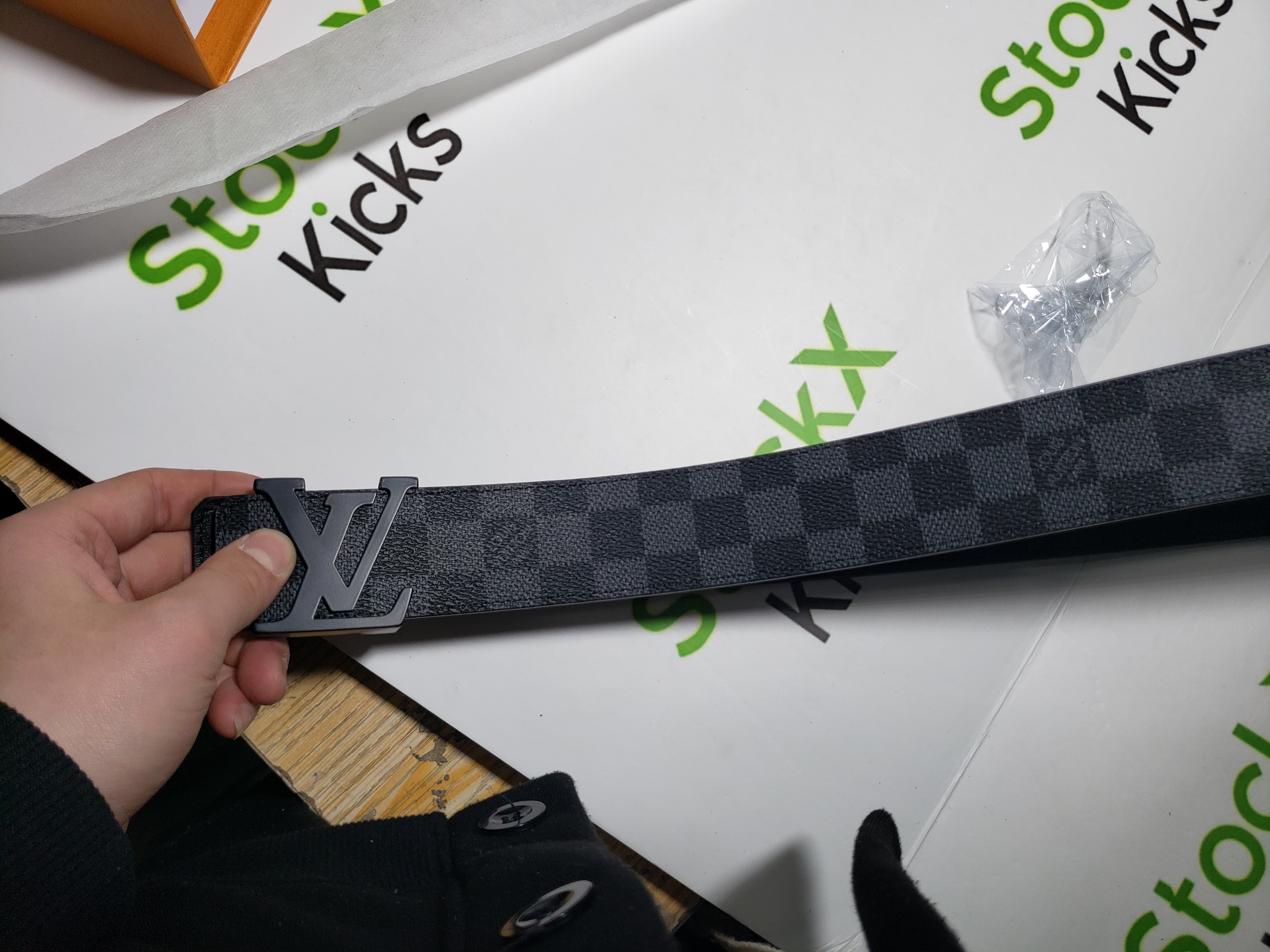 [Add One] Louis Vuitton Belt Initiales Damier Graphite Black/Grey CK0725