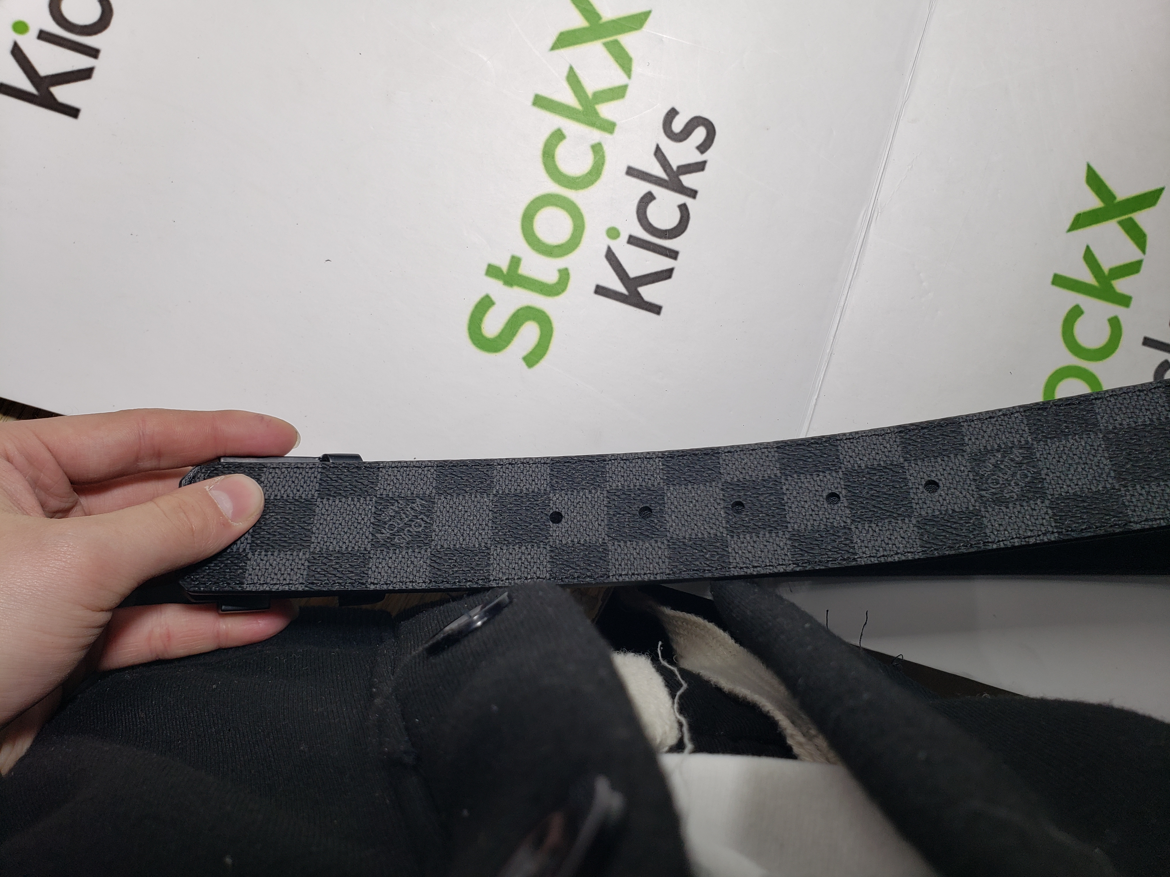 [Add One] Louis Vuitton Belt Initiales Damier Graphite Black/Grey CK0725