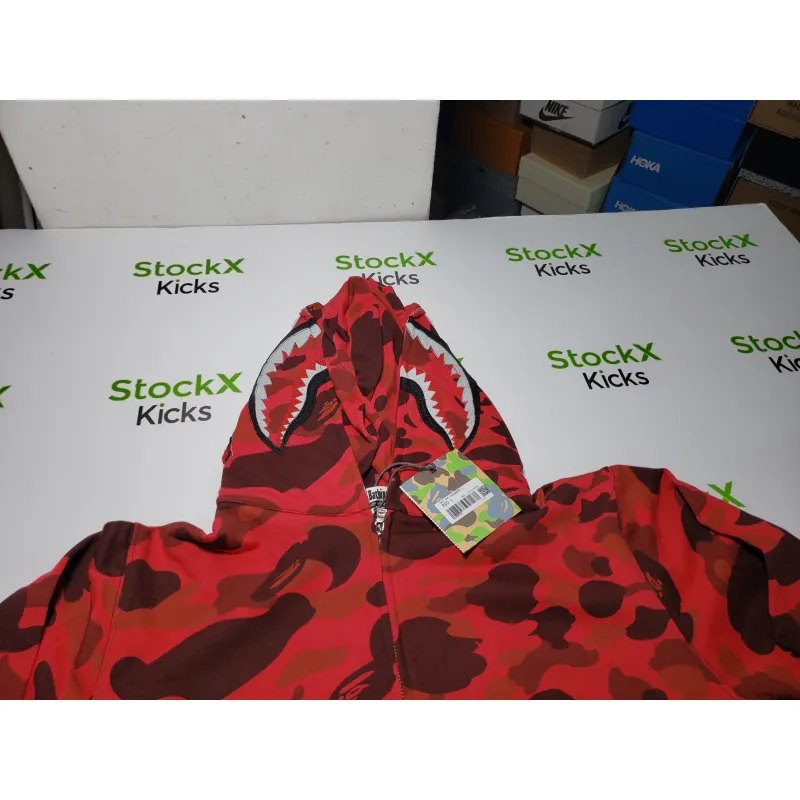 BAPE Color Camo Shark Zip Hoodie Red 4580793322511
