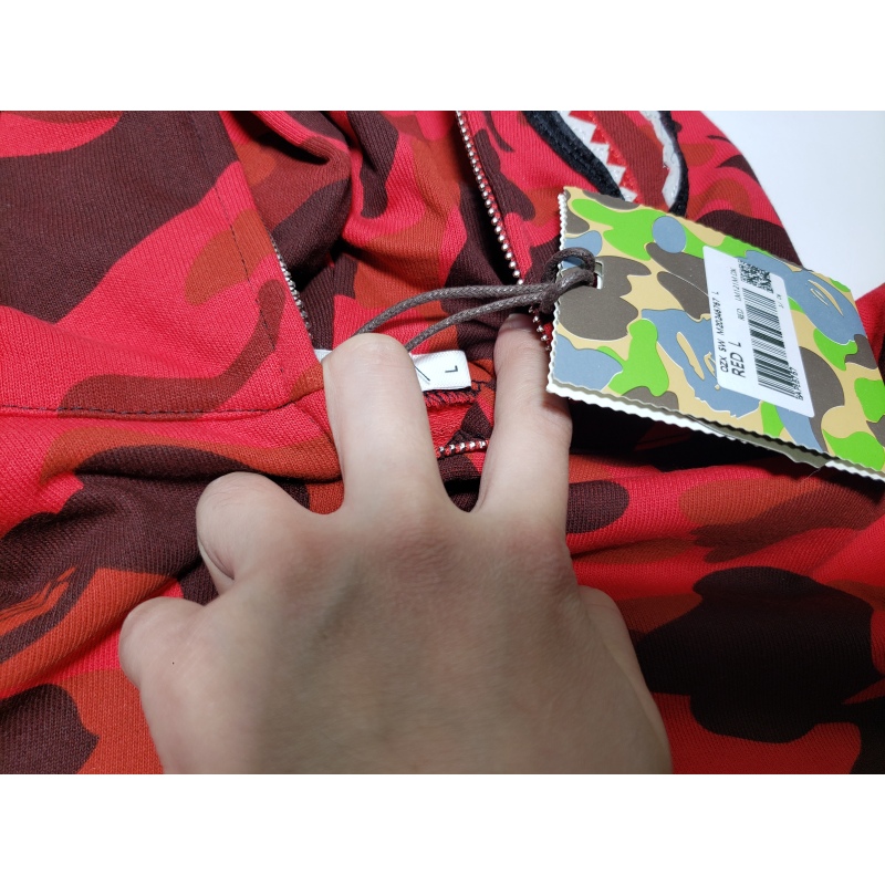 BAPE Color Camo Shark Zip Hoodie Red 4580793322511