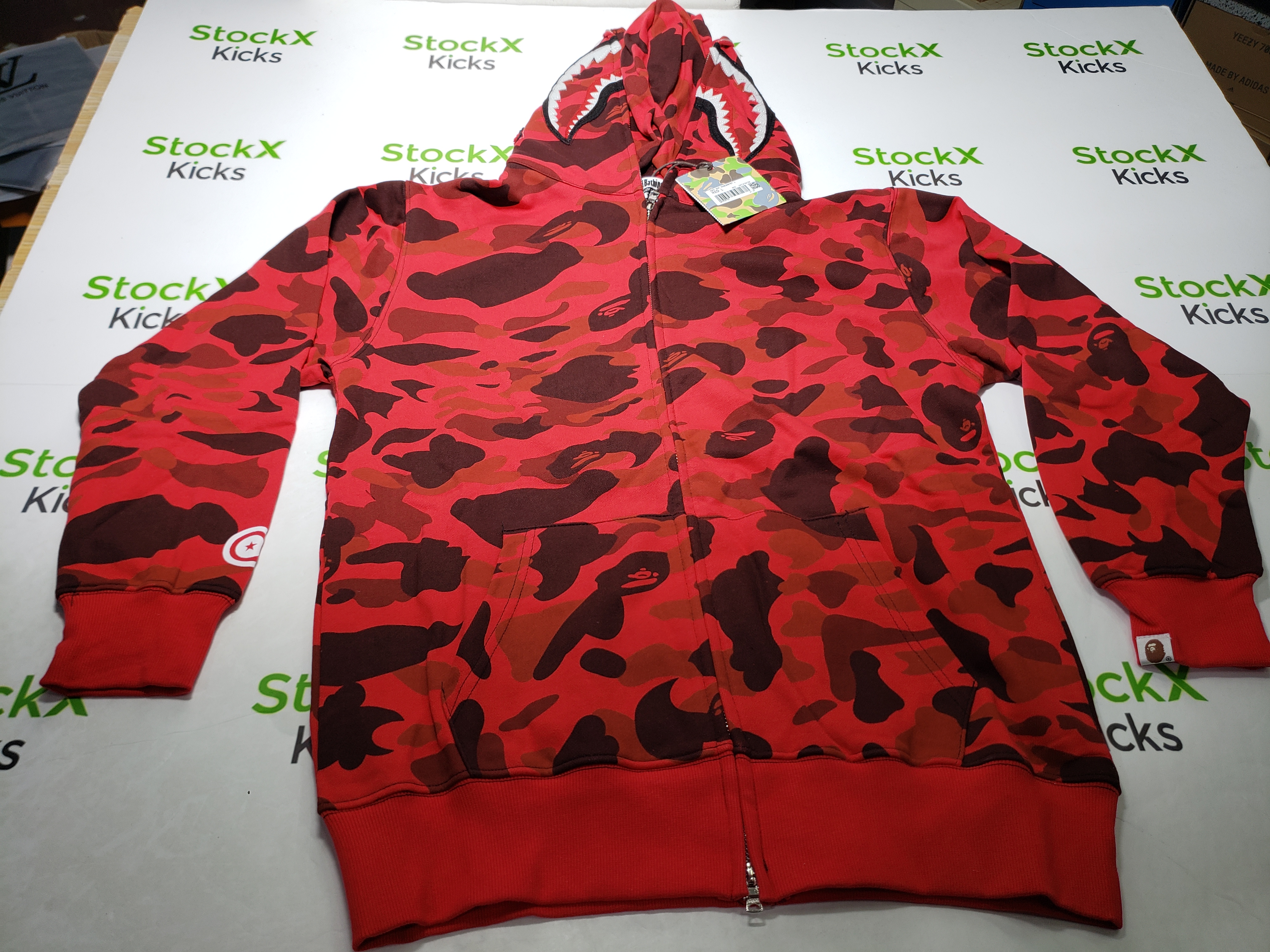 BAPE Color Camo Shark Zip Hoodie Red 4580793322511