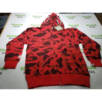 BAPE Color Camo Shark Zip Hoodie Red 4580793322511 02