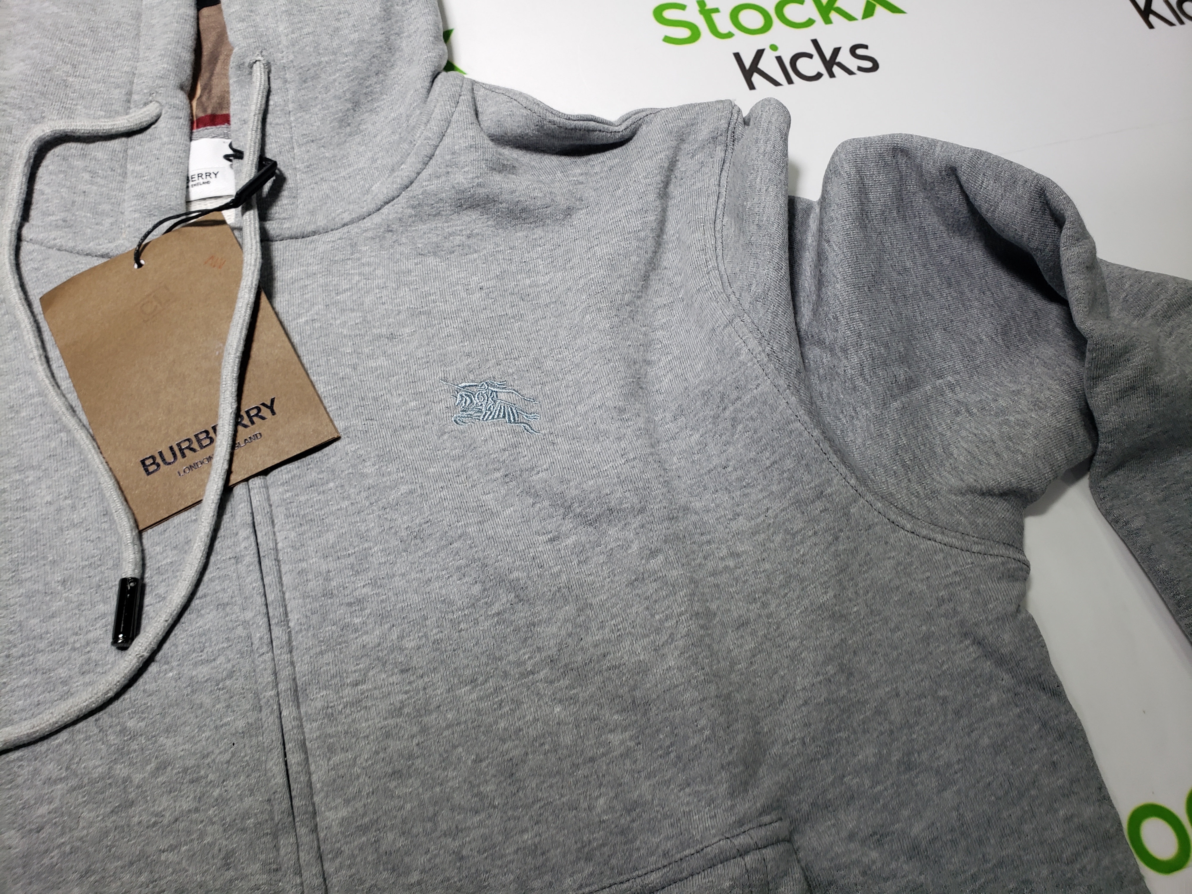 Burberry Embroidered Grey EKD Zip Hoodie Grey CK WH2202024020