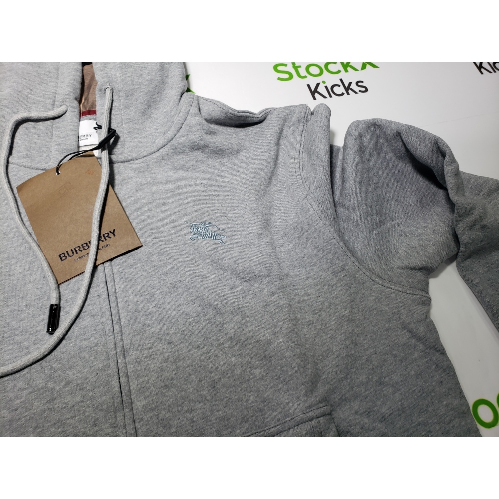 Burberry Embroidered Grey EKD Zip Hoodie Grey CK WH2202024020