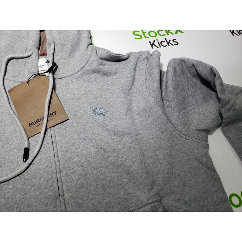 Burberry Embroidered Grey EKD Zip Hoodie Grey CK WH2202024020