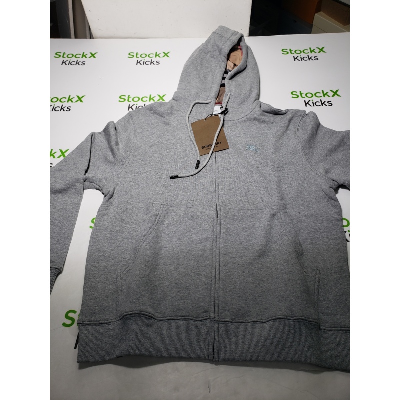 Burberry Embroidered Grey EKD Zip Hoodie Grey CK WH2202024020