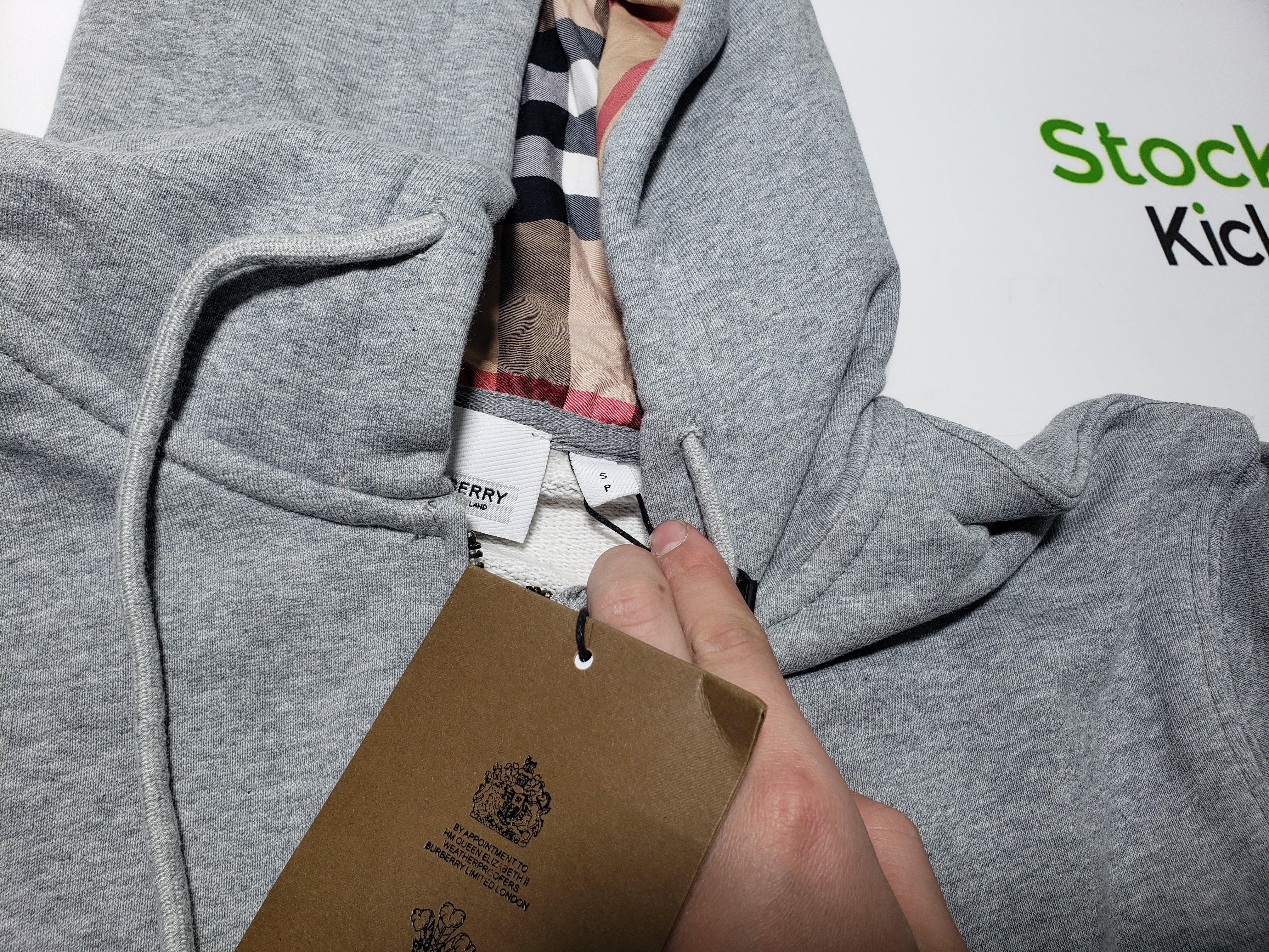 Burberry Embroidered Grey EKD Zip Hoodie Grey CK WH2202024020