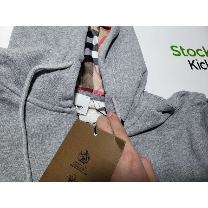 Burberry Embroidered Grey EKD Zip Hoodie Grey CK WH2202024020