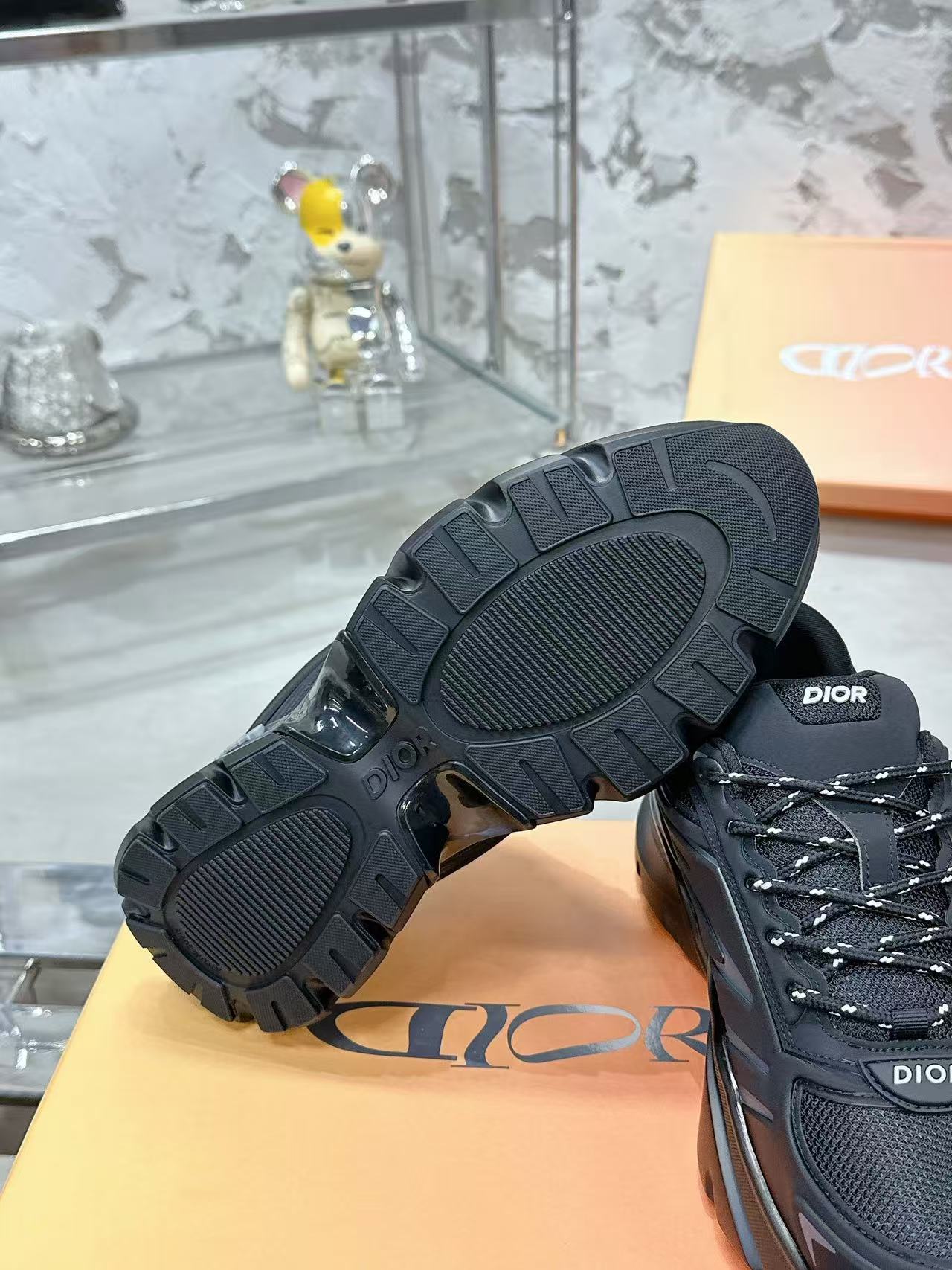 Dior B44 Blade Sneaker Black Technical Mesh and Black Technical Fabric 3SN306ZZY_H981