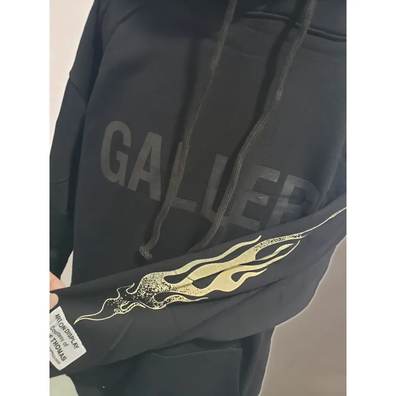 Gallery Dept. Flames Hoodie Black CK20241225