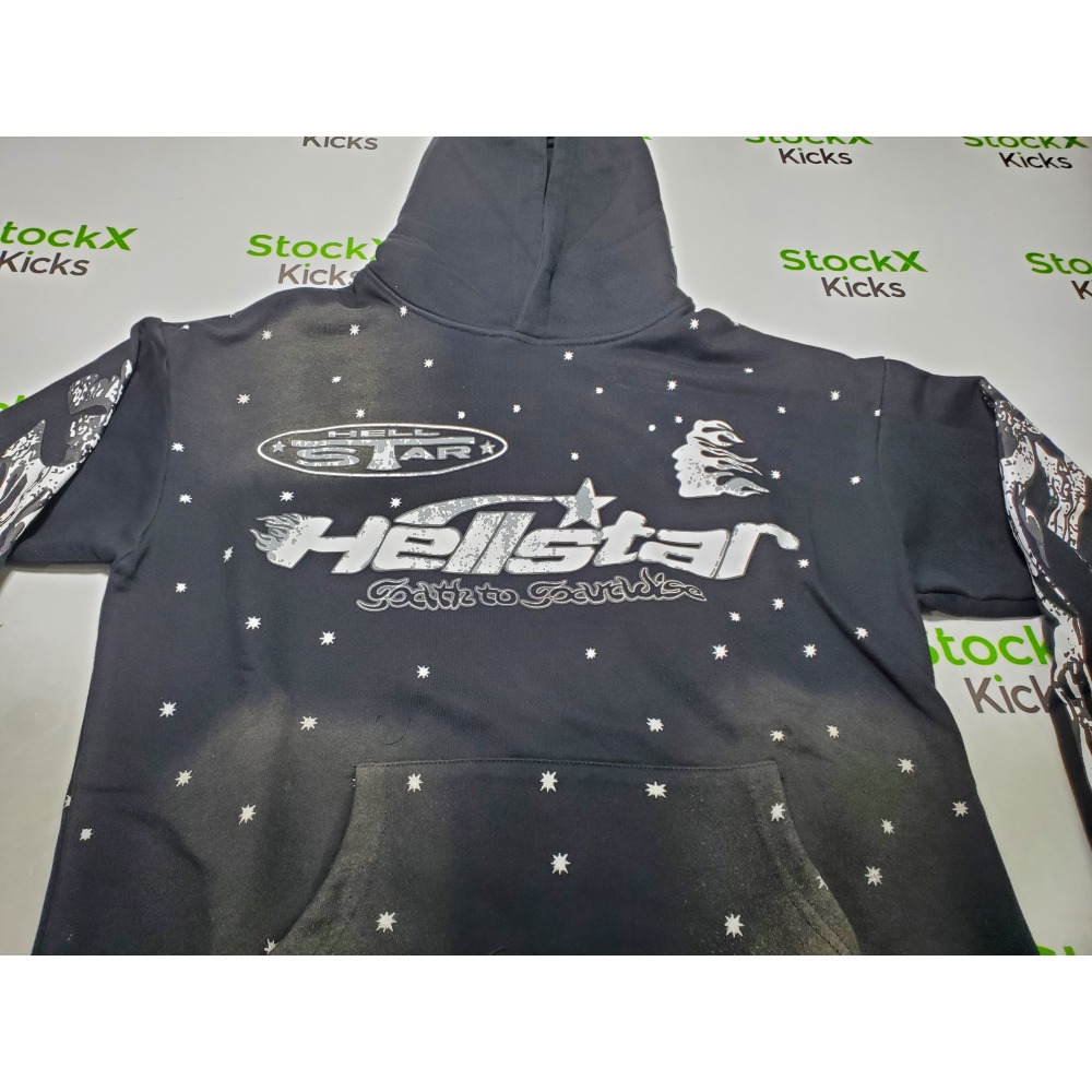 Hellstar Racer Hooded Vintage Black Hoodie