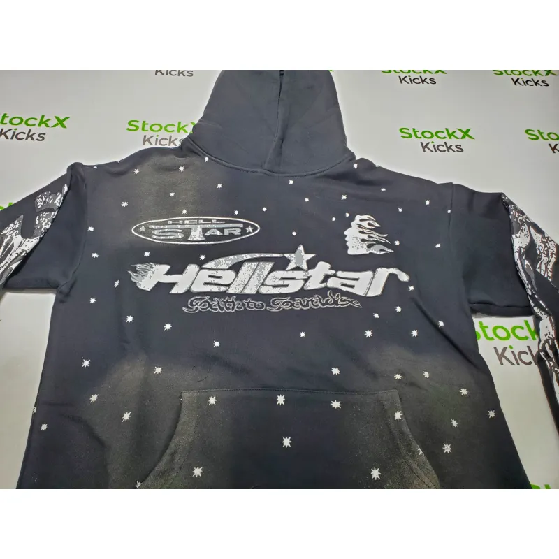 Hellstar Racer Hooded Vintage Black Hoodie