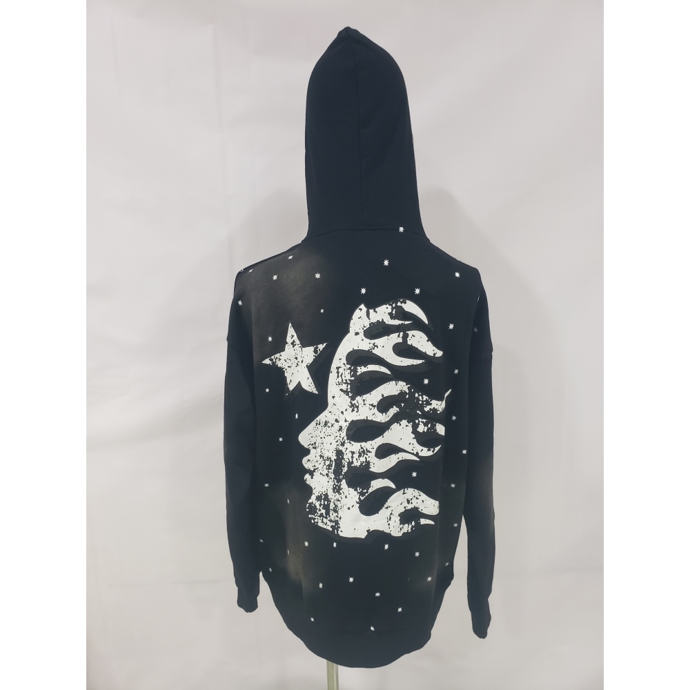 Hellstar Racer Hooded Vintage Black Hoodie
