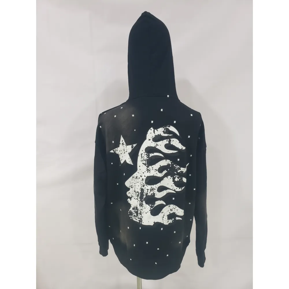 Hellstar Racer Hooded Vintage Black Hoodie