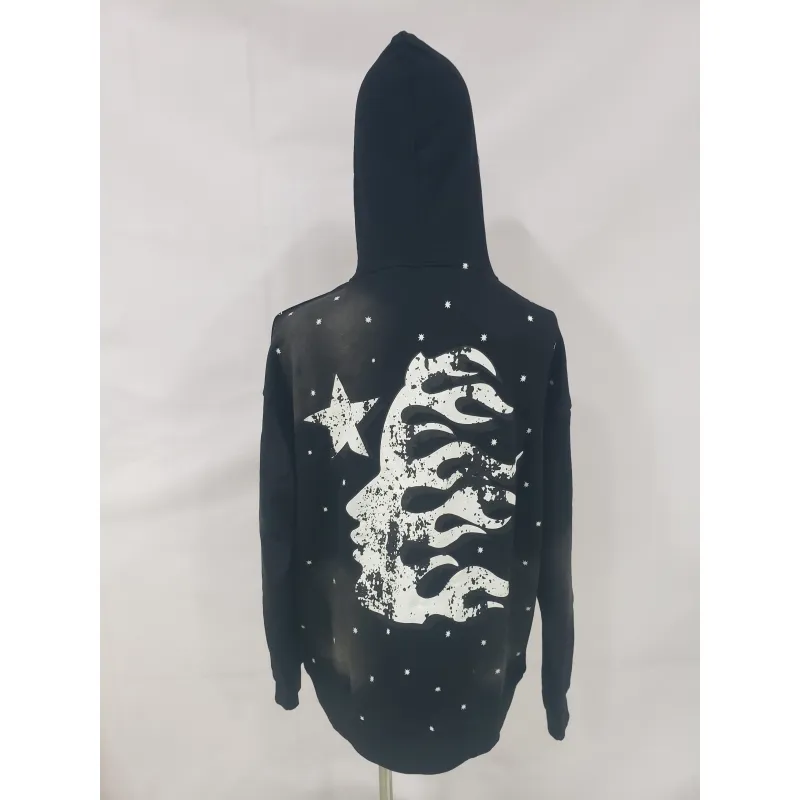 Hellstar Racer Hooded Vintage Black Hoodie