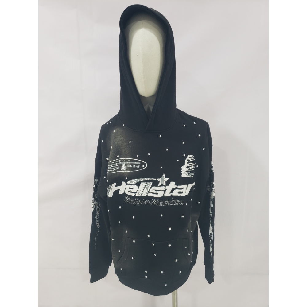 Hellstar Racer Hooded Vintage Black Hoodie