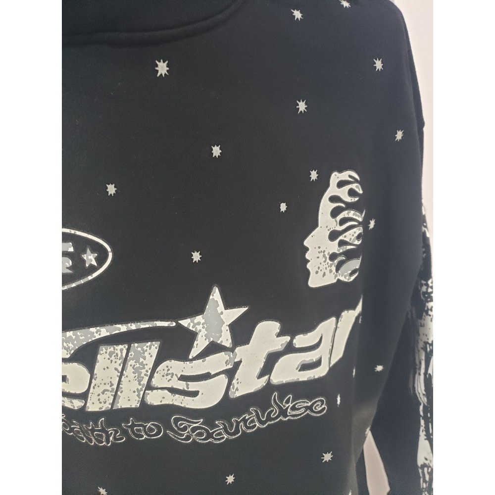 Hellstar Racer Hooded Vintage Black Hoodie