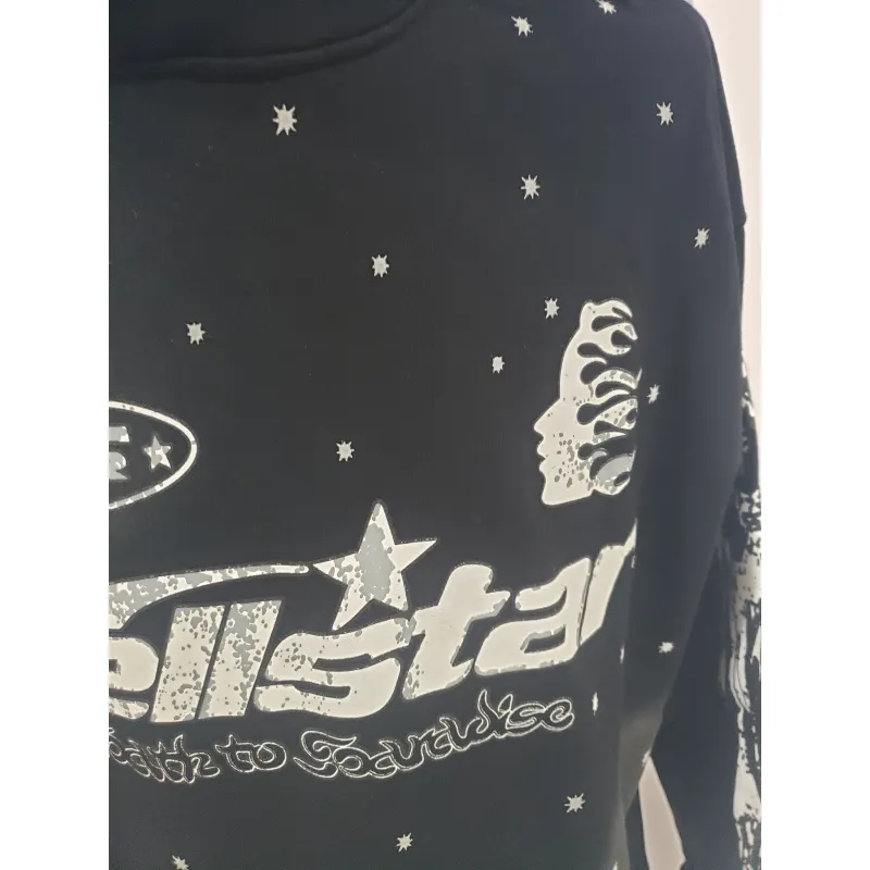 Hellstar Racer Hooded Vintage Black Hoodie