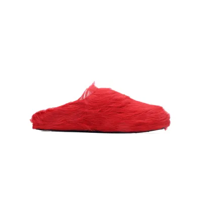 Marni Red LONG-HAIR CALFSKIN FUSSBETT SABOT Slide SBMR000600P412200B56 02